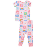 Loungewear Set - Breakfast Club Patches Pink - HoneyBug 