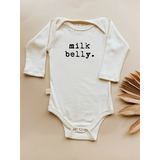 Milk Belly - Long Sleeve Organic Baby Bodysuit - HoneyBug 