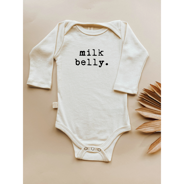 Milk Belly - Long Sleeve Organic Baby Bodysuit - HoneyBug 