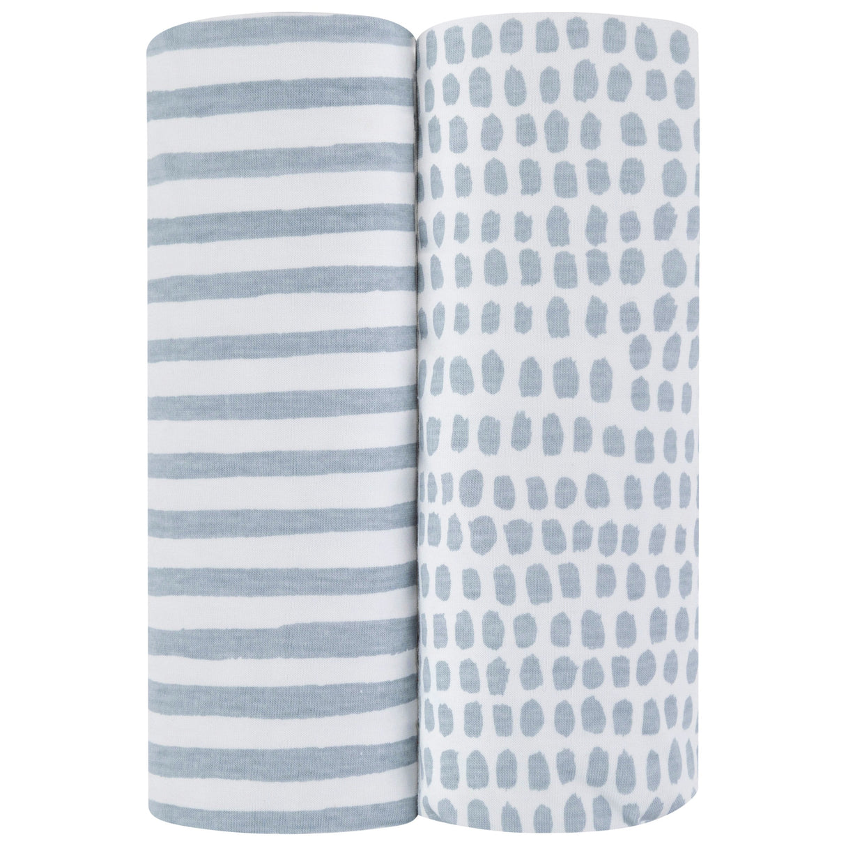 Waterproof Pack N Play I Portable Crib Sheet Set - Misty Blue Stripes & Splash