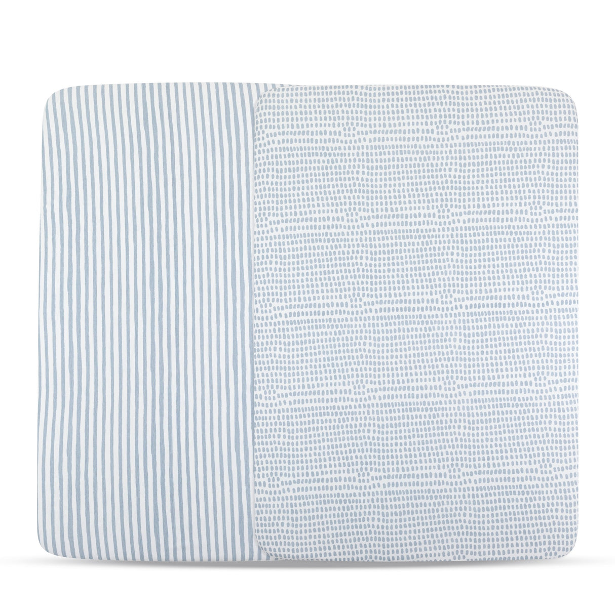 Waterproof Pack N Play I Portable Crib Sheet Set - Misty Blue Stripes & Splash