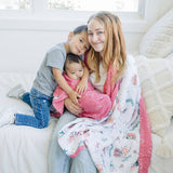 Mermaid + Bubbles Oh So Soft Muslin Super Snuggle Blanket - HoneyBug 