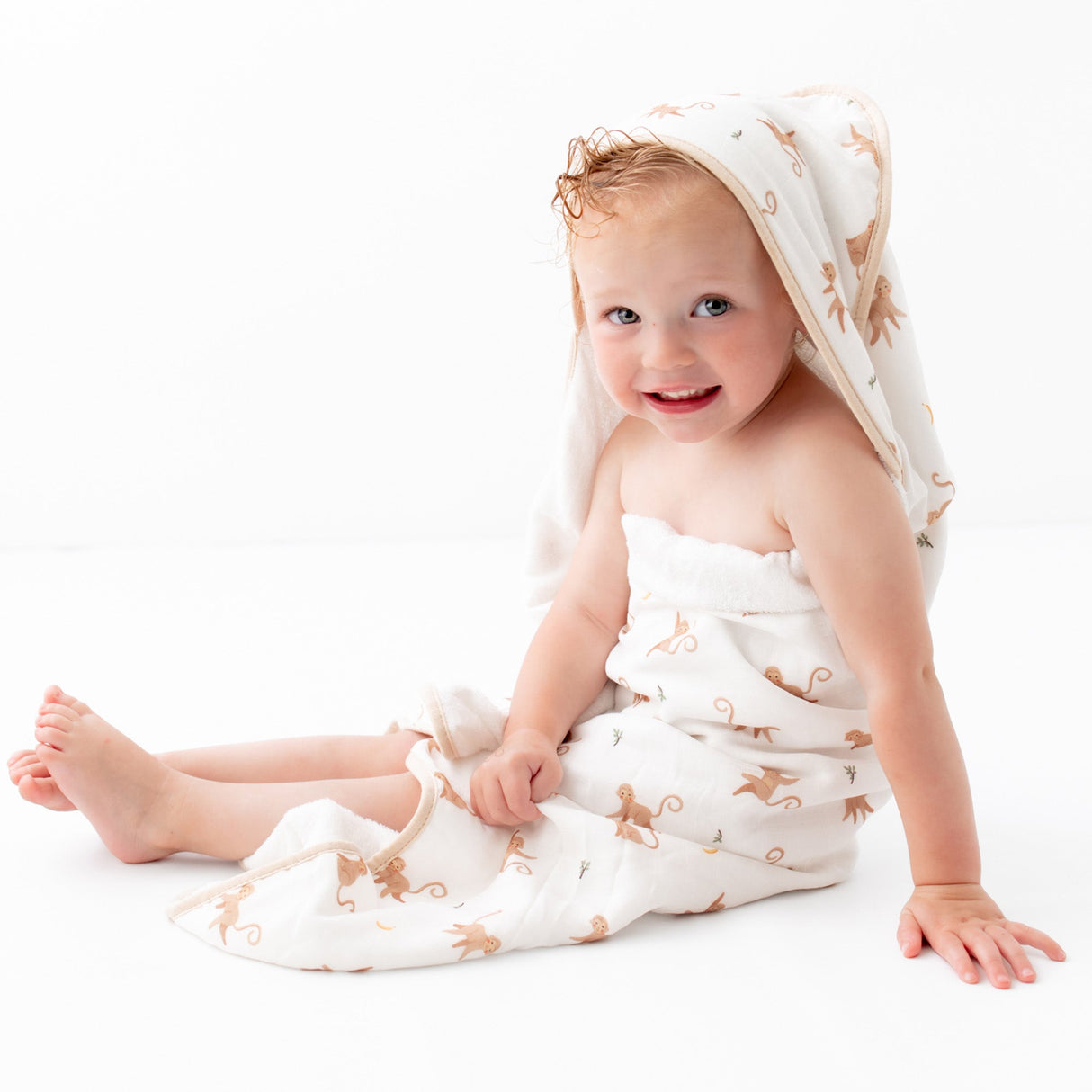 Monkey Hooded Towel Set - HoneyBug 