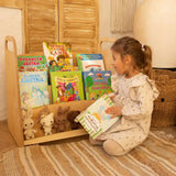 Montessori Wooden Bookshelf – Beige