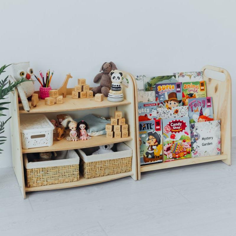 Montessori Wooden Toy Shelf