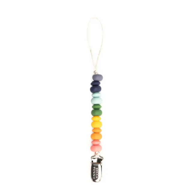 Rainbow Multi Pacifier Clip - HoneyBug 