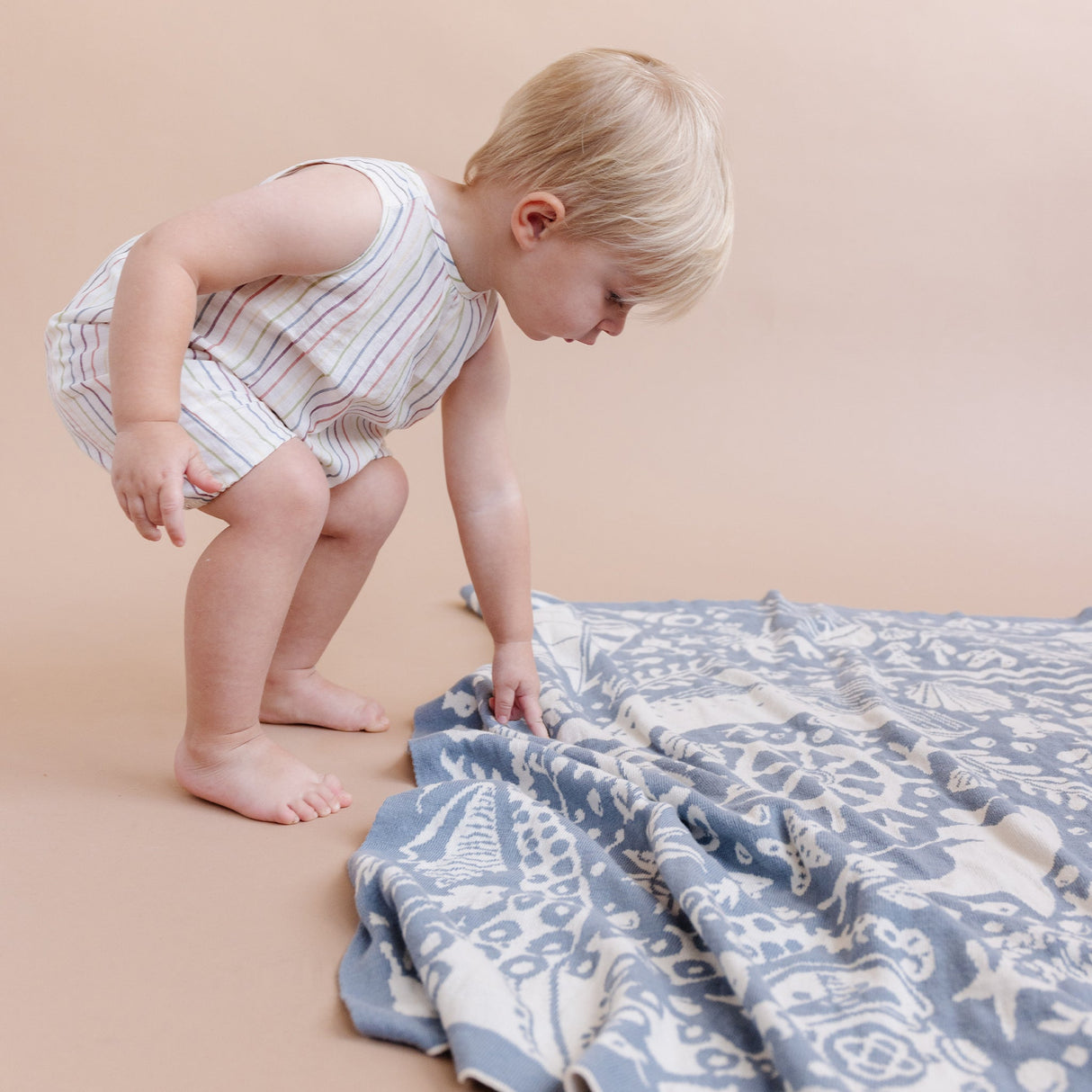 Organic Cotton Blanket Nautical - HoneyBug 