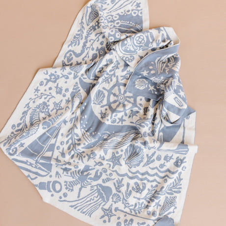 Organic Cotton Blanket Nautical - HoneyBug 