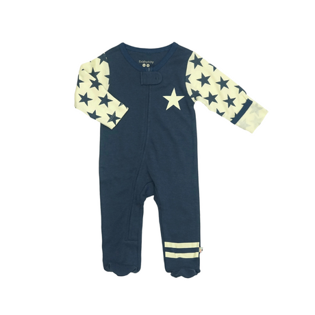 All Star Zipper Footie - Indigo - HoneyBug 