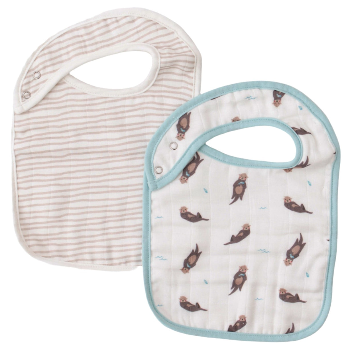 Otter & Taupe Wave Bib Set