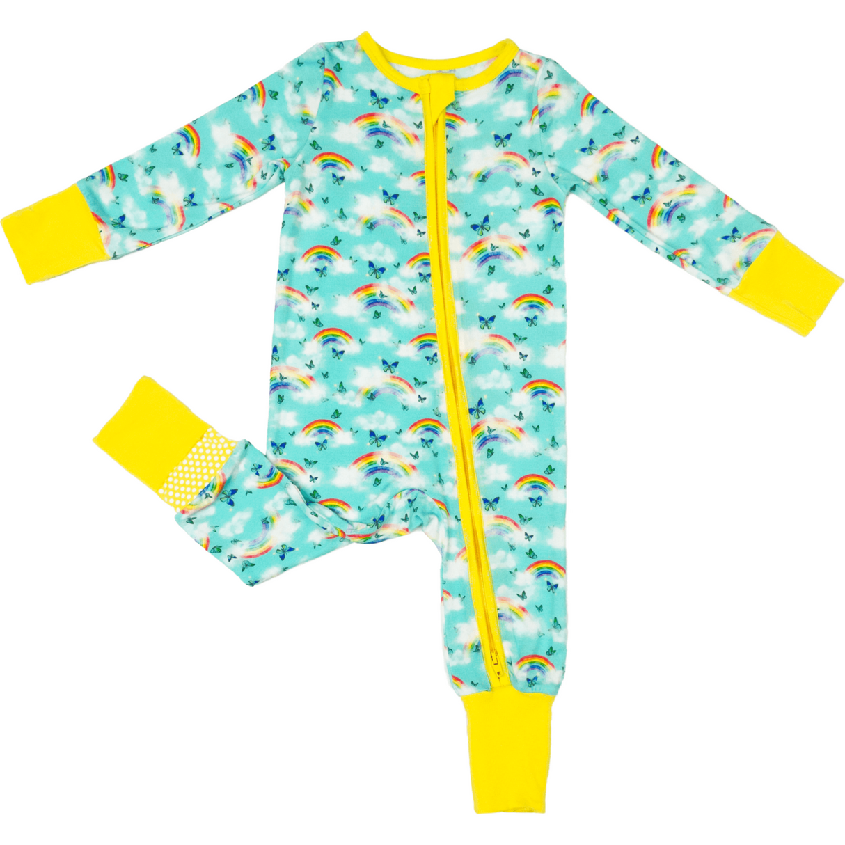 Over the Rainbow & Butterflies Convertible Footie (NB-3T)