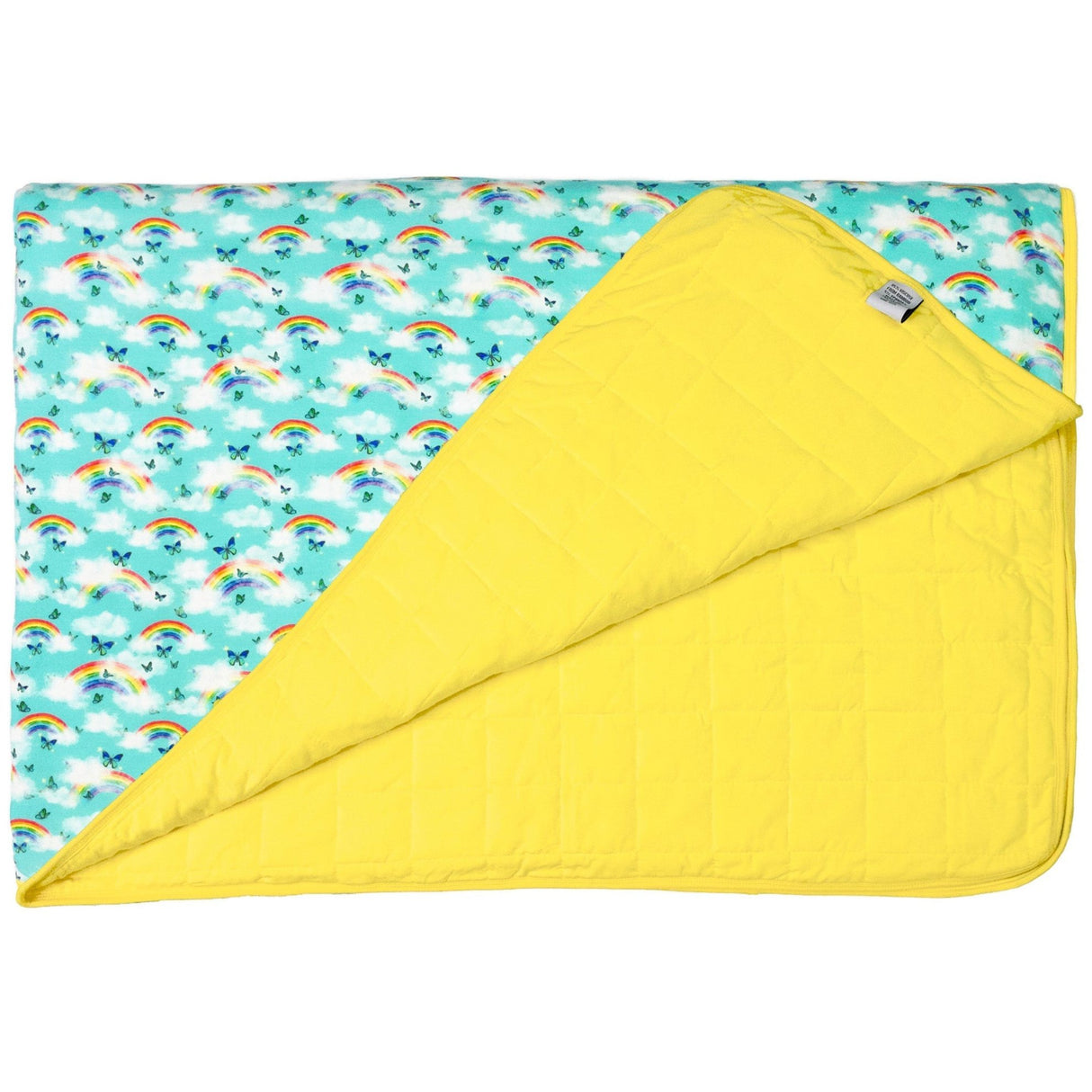 Over the Rainbow & Butterflies Quilted Toddler Blanket