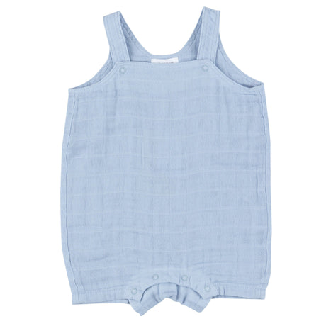 Overall Shortie - Dusty Blue Solid Muslin - HoneyBug 