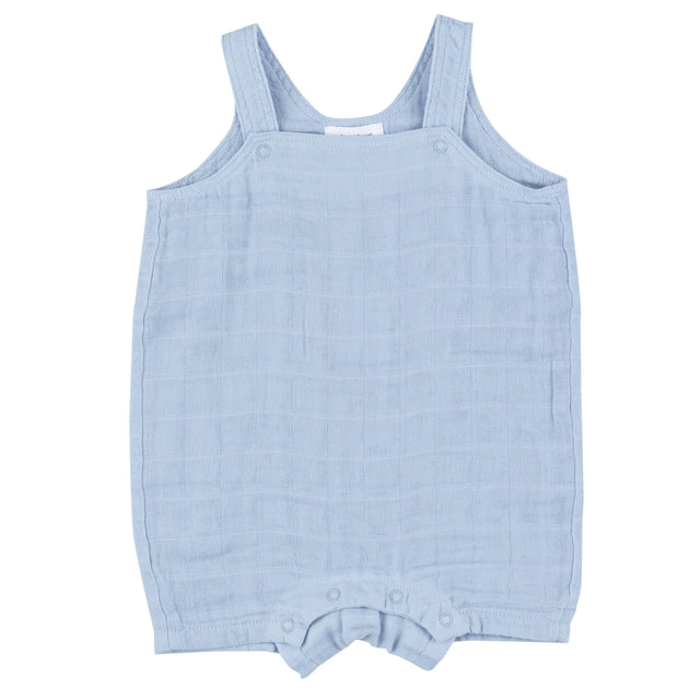 Overall Shortie - Dusty Blue Solid Muslin - HoneyBug 