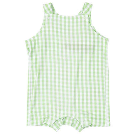 Overall Shortie - Mini Gingham Green - HoneyBug 