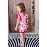 Painted Heart Gumballs Ruffle Peplum Shorts Set (2T-6Y) - HoneyBug 