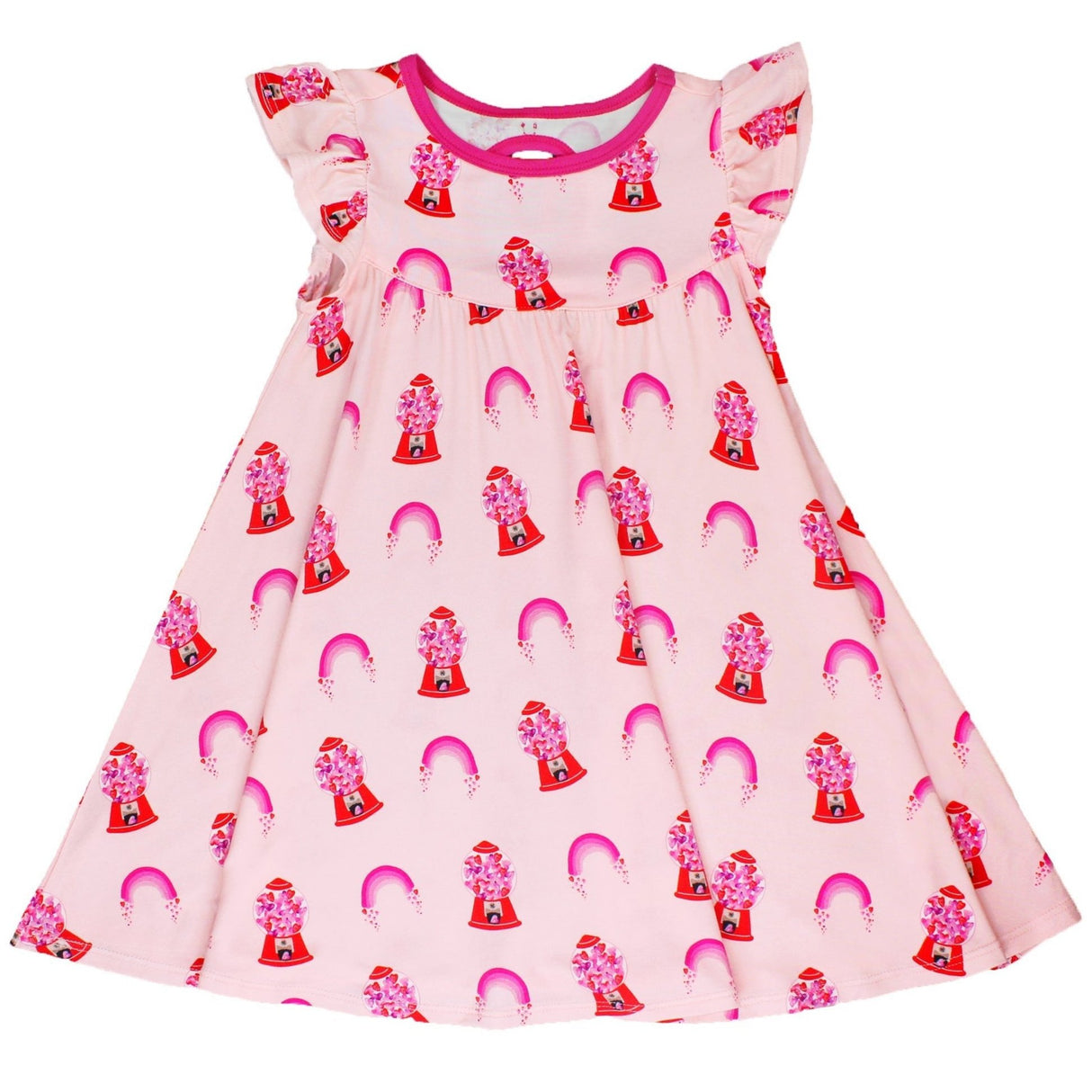 Painted Heart Gumballs Twirling Dress (2T-6Y) - HoneyBug 