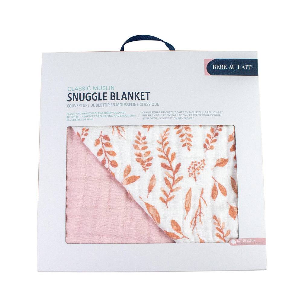 Pink Leaves + Cotton Candy Premium Cotton Snuggle Blanket - HoneyBug 