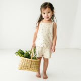 Organic Girls Spaghetti Top & Shorts Set - Pixie Dots