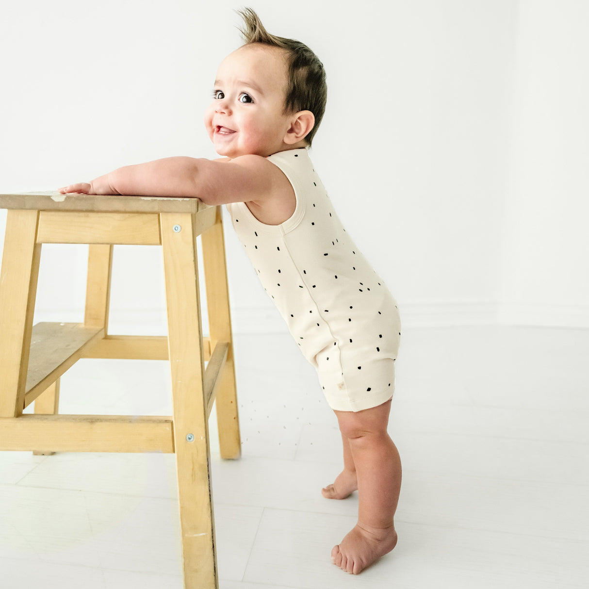 Organic Baby Short Romper - Pixie Dots