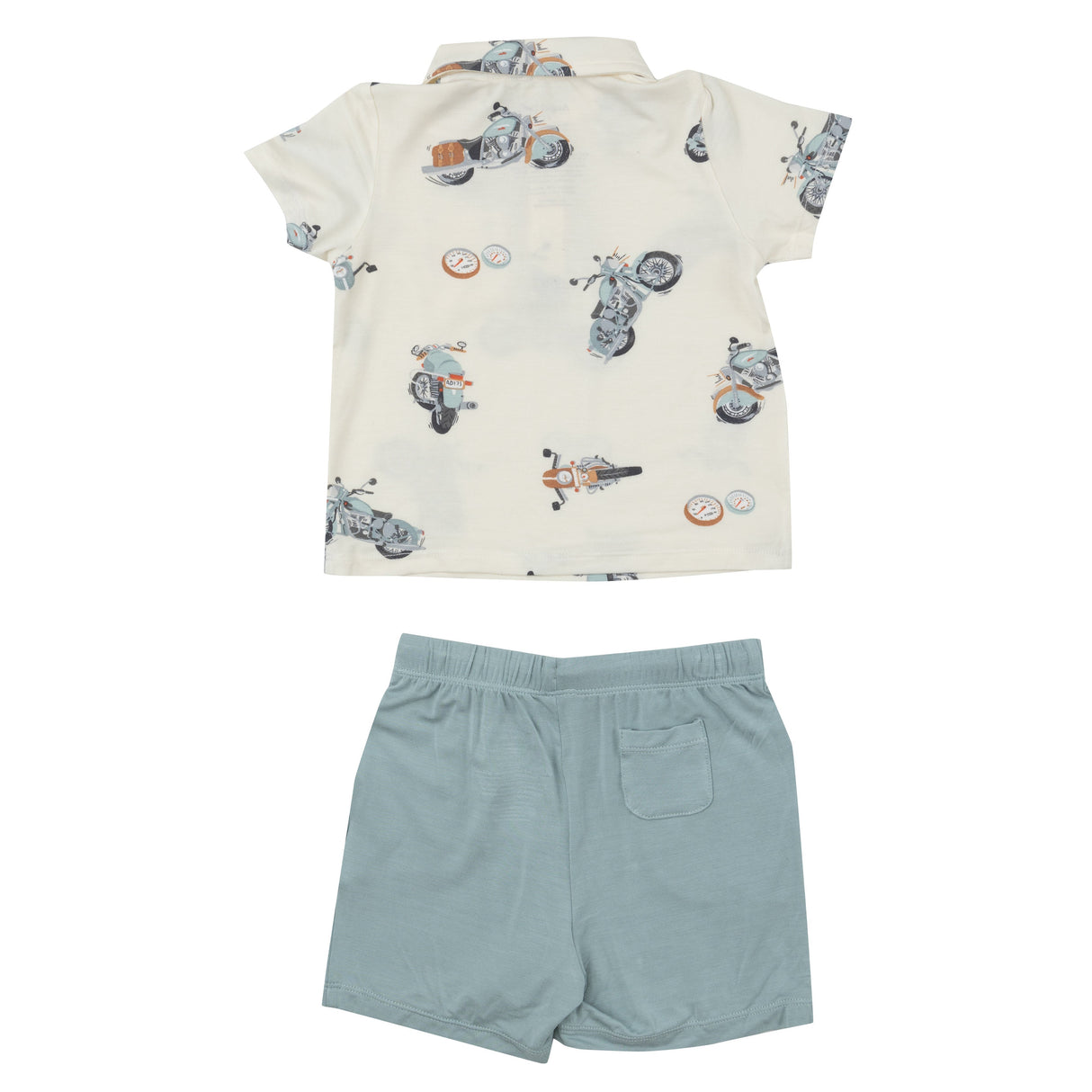 Polo Shirt & Short Set - Vintage Motorcycles - HoneyBug 