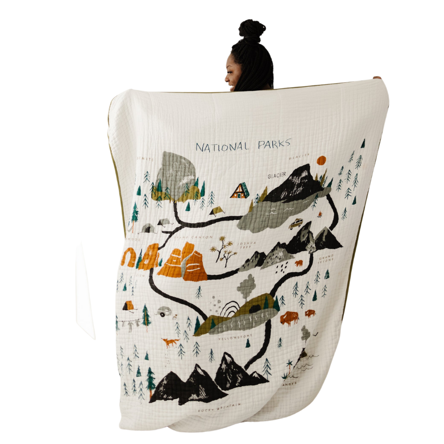 Large National Parks Throw Blanket - HoneyBug 