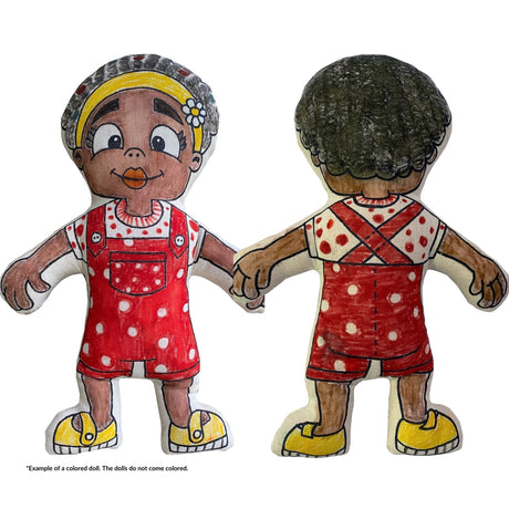 Kiboo Kids: Girl with Flower Headband - Colorable and Washable Doll for Creative Play - HoneyBug 