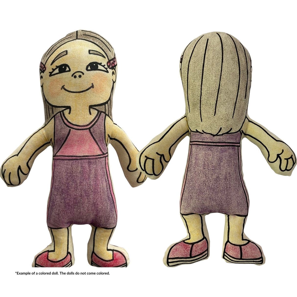 Kiboo Kids: Girl with Long Hair - Colorable and Washable Doll for Creative Play - HoneyBug 