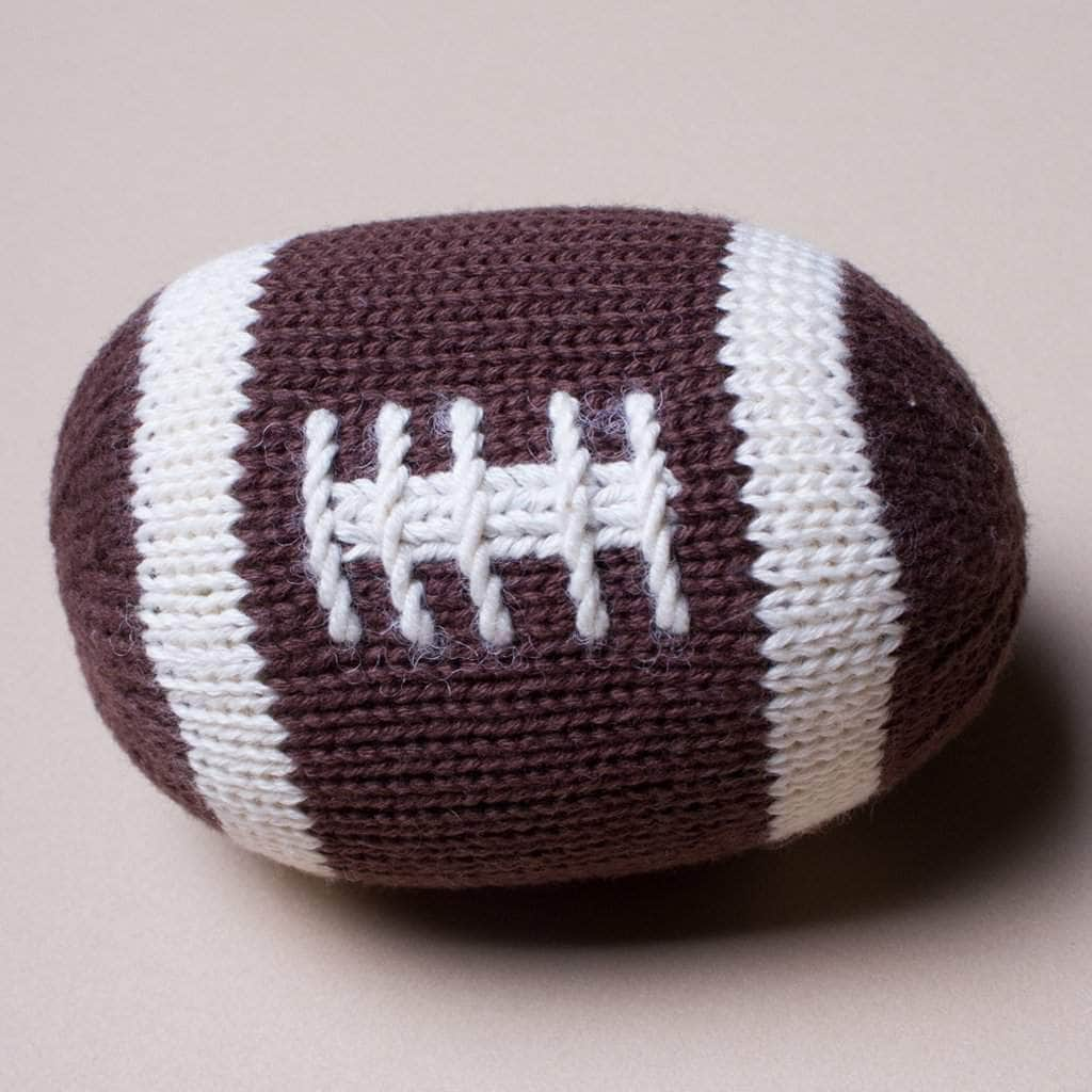 Organic Baby Toys - Newborn Rattles | Football - HoneyBug 