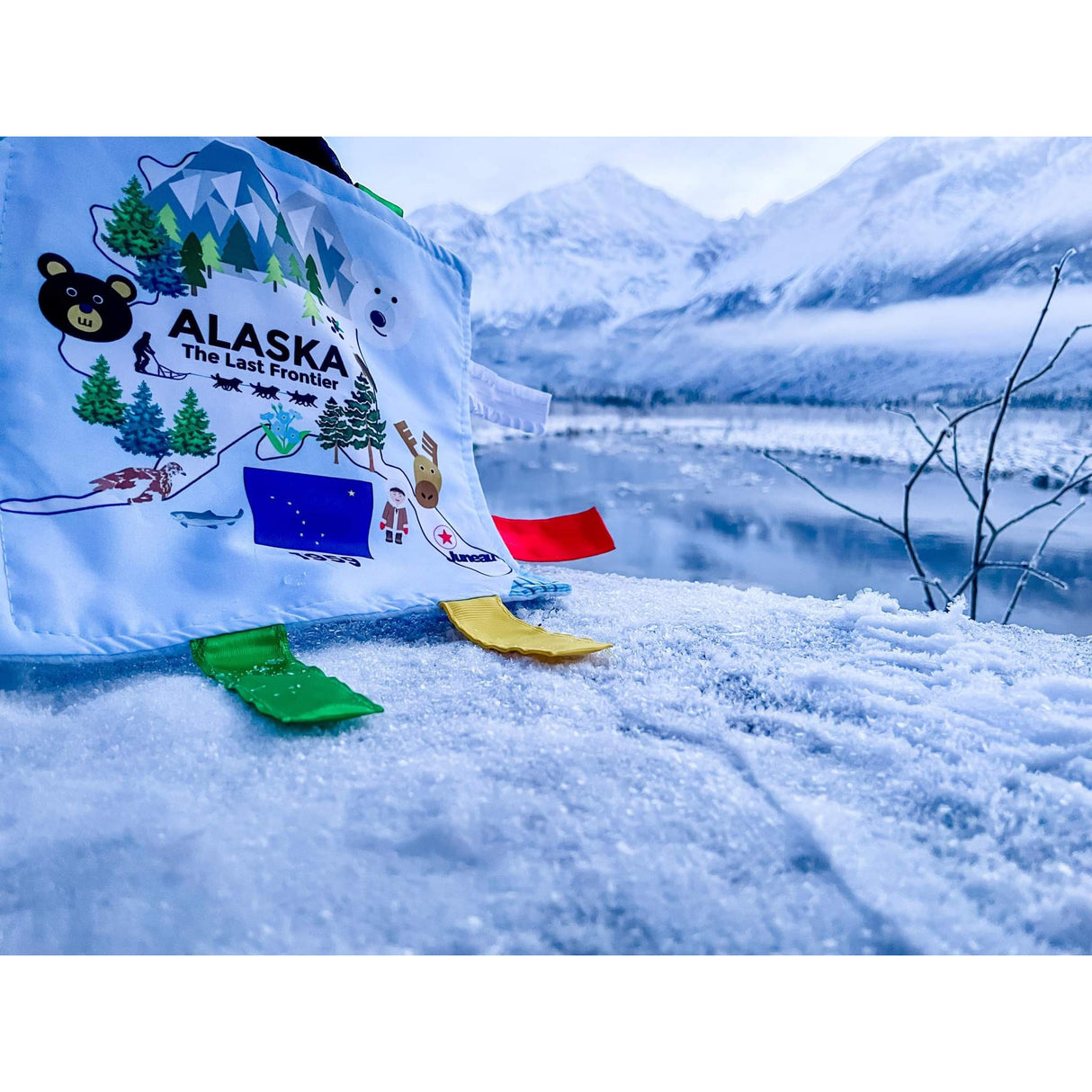 Alaska State Tag Toy Crinkle Square That Teaches Facts