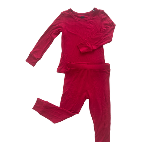 Ribbed Red Bamboo Jammies - HoneyBug 