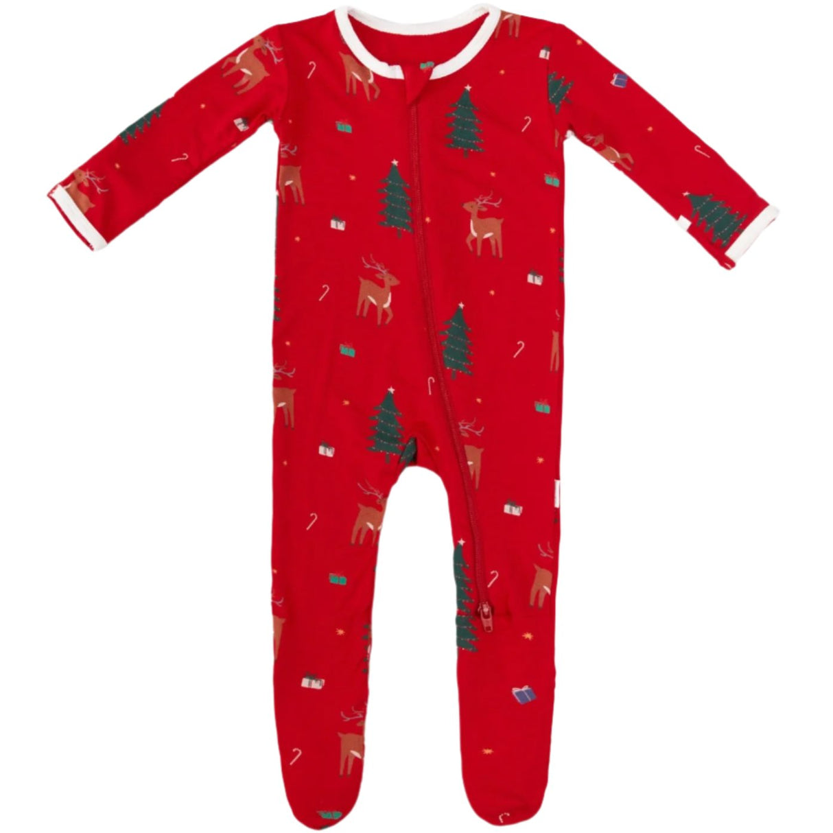 Reindeer Zippered Footie