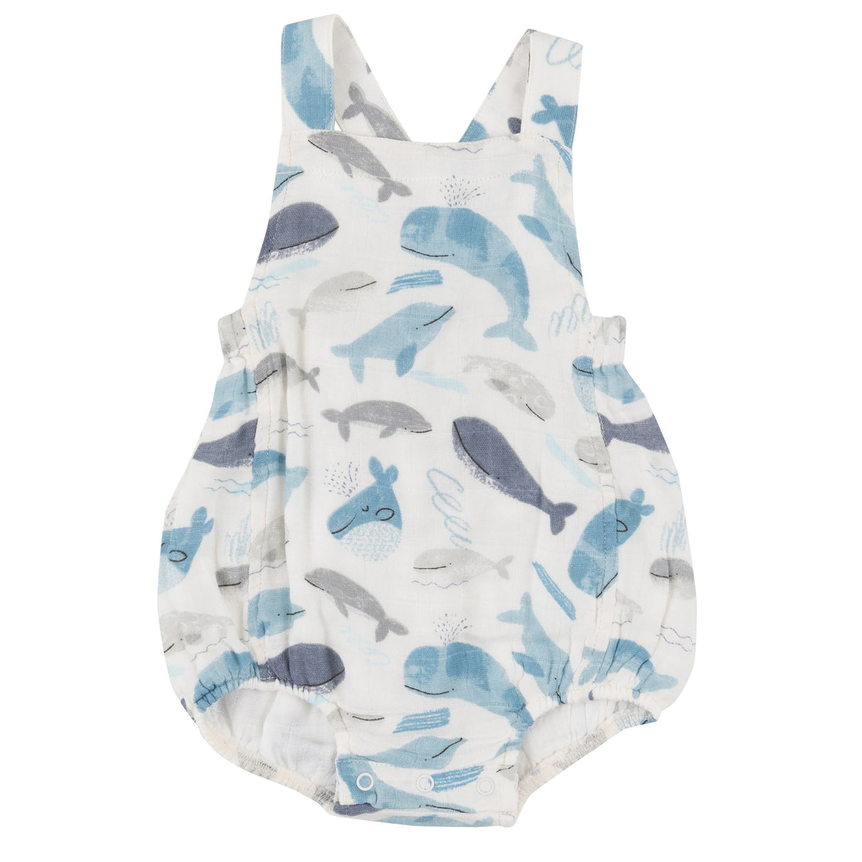 Retro Sunsuit - Blue Whales - HoneyBug 