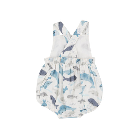 Retro Sunsuit - Blue Whales - HoneyBug 