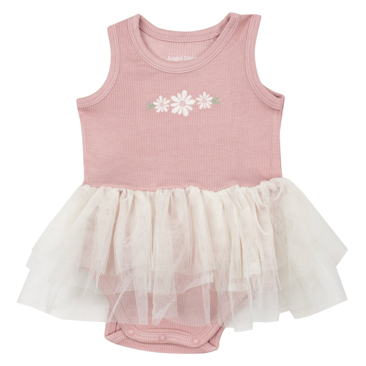 Rib Tutu Bodysuit - Silver Pink Solid Rib - HoneyBug 