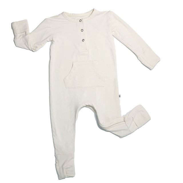 Long Sleeve Romper - Cream - HoneyBug 