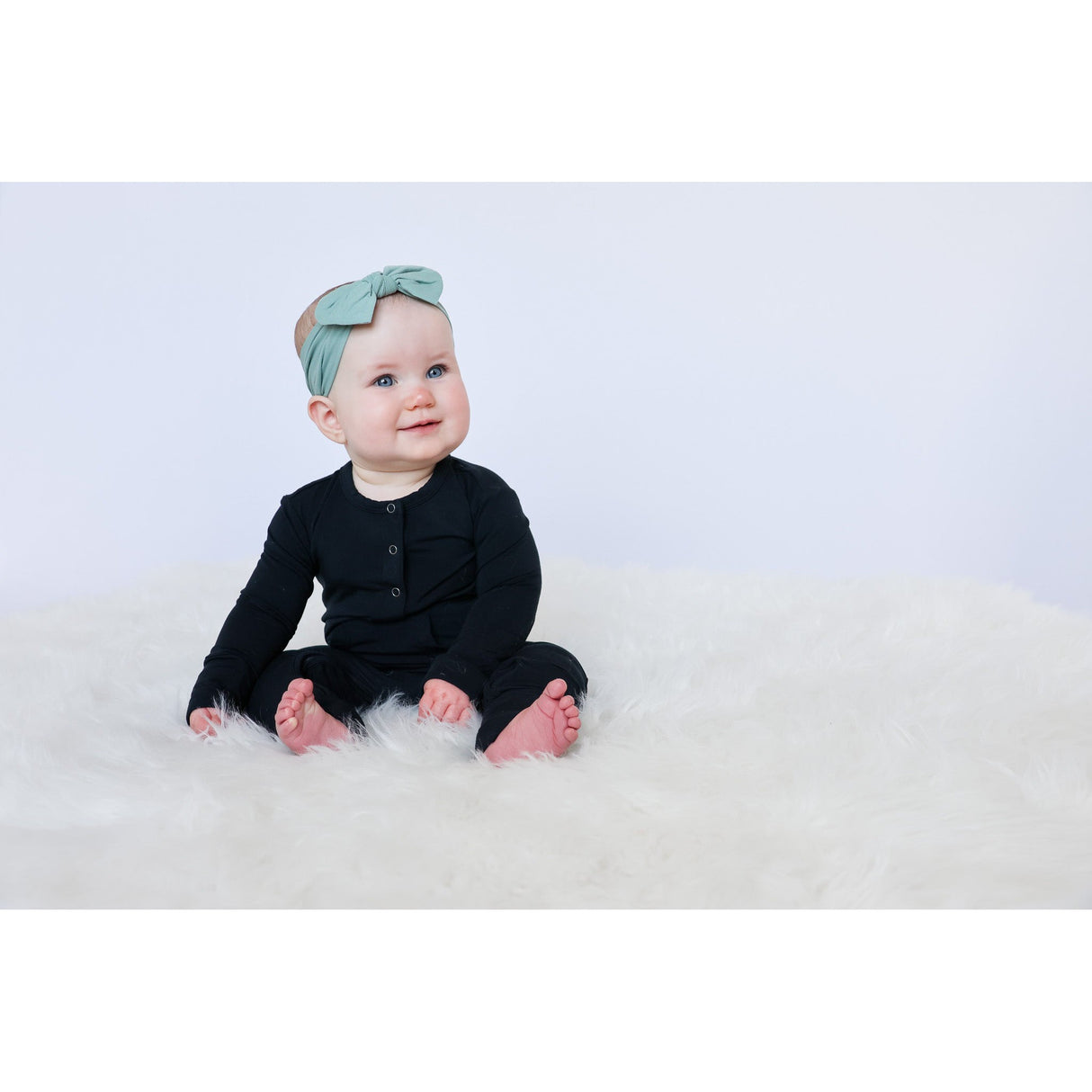 Long Sleeve Romper - Jett Black - HoneyBug 