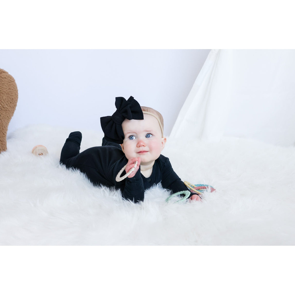 Long Sleeve Romper - Jett Black - HoneyBug 