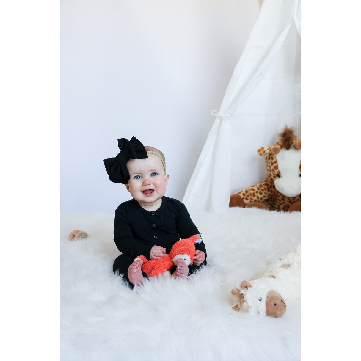 Long Sleeve Romper - Jett Black - HoneyBug 