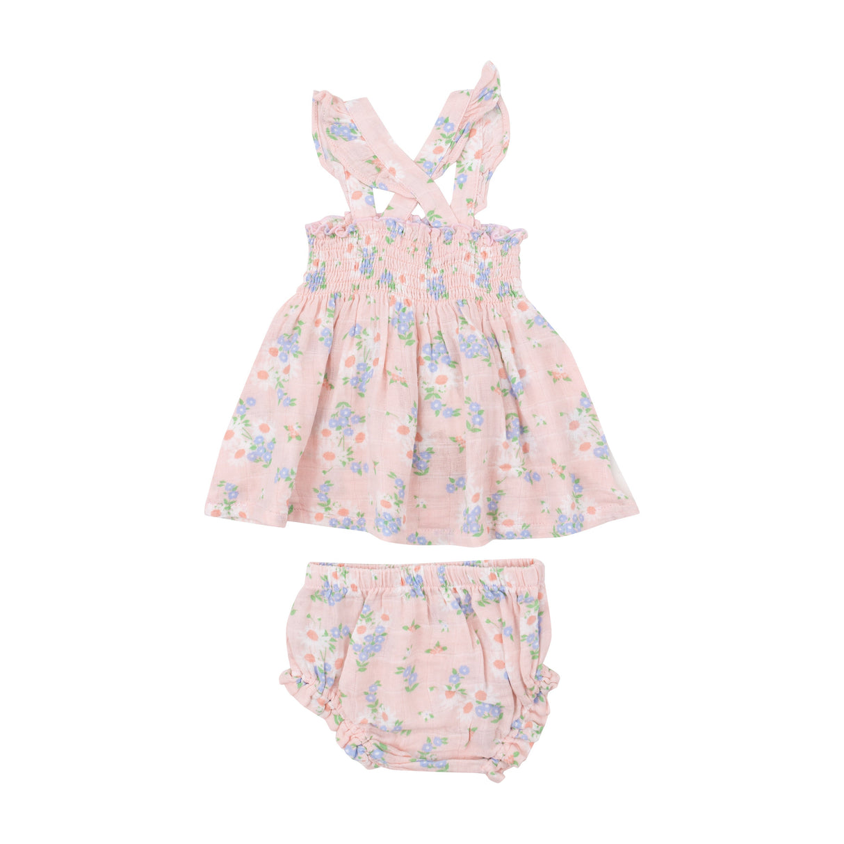 Ruffle Strap Smocked Top And Diaper Cover - Gathering Daisies - HoneyBug 