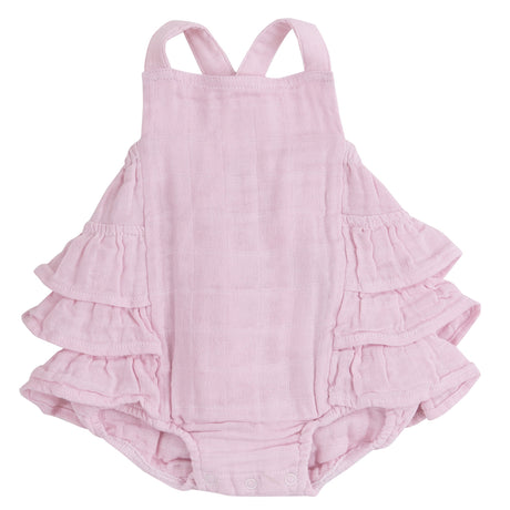 Ruffle Sunsuit - Ballet Solid Muslin - HoneyBug 