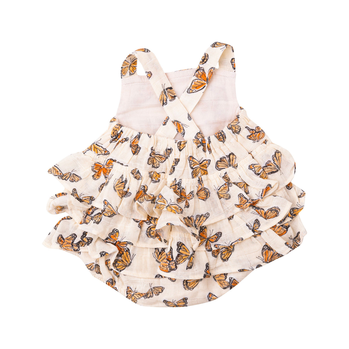 Ruffle Sunsuit - Painted Monarch Butterflies - HoneyBug 