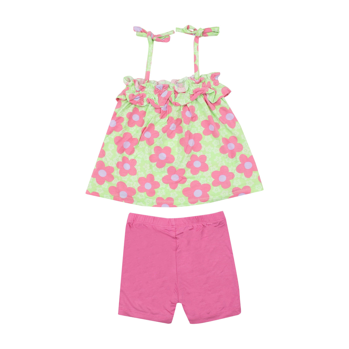 Ruffle Top And Biker Short - Daisy Pop - HoneyBug 