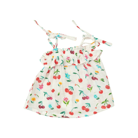 Ruffle Top & Bloomer - Cherry - HoneyBug 