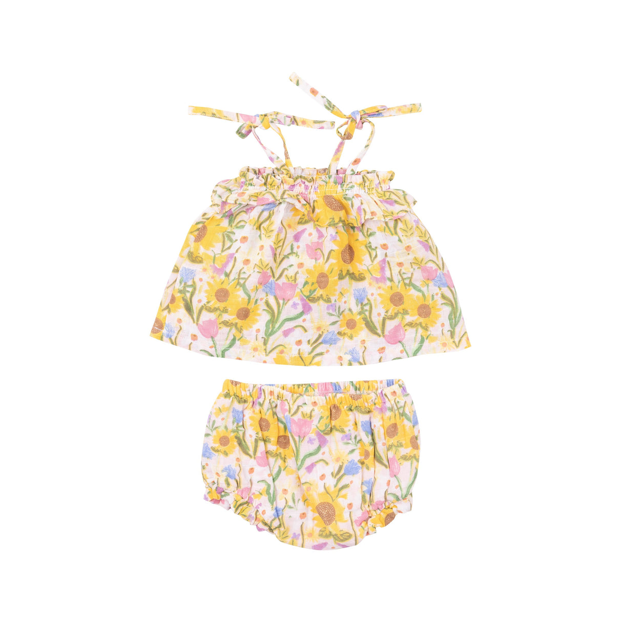 Ruffle Top & Bloomer - Sunflower Dream Floral - HoneyBug 