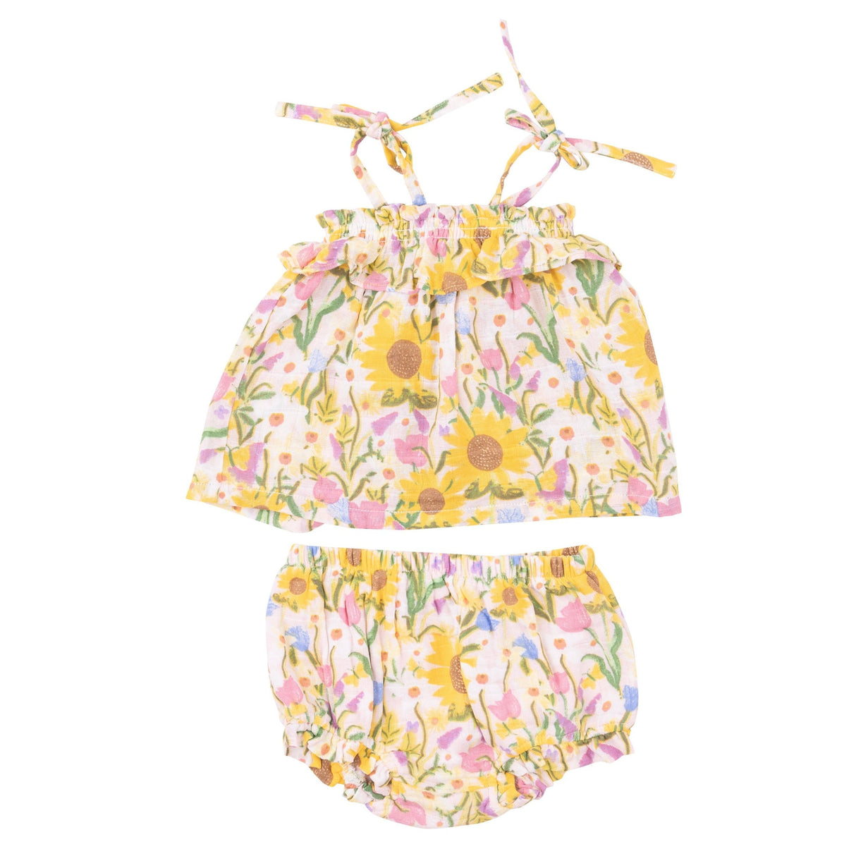 Ruffle Top & Bloomer - Sunflower Dream Floral - HoneyBug 