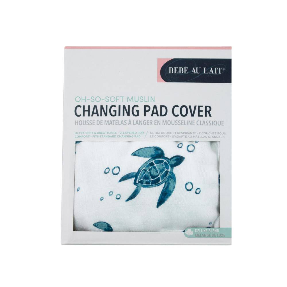 Sea Turtles Oh So Soft Muslin Changing Pad Cover - HoneyBug 