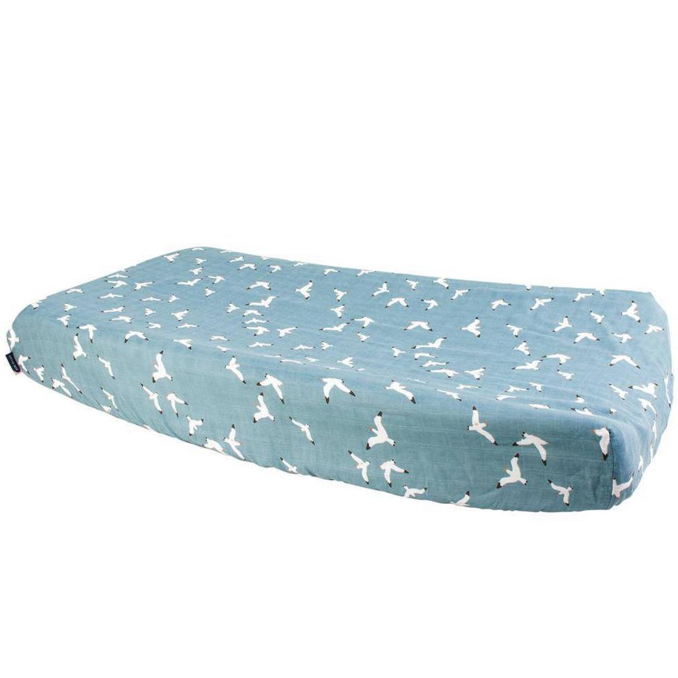 Seagulls Oh So Soft Muslin Changing Pad Cover - HoneyBug 