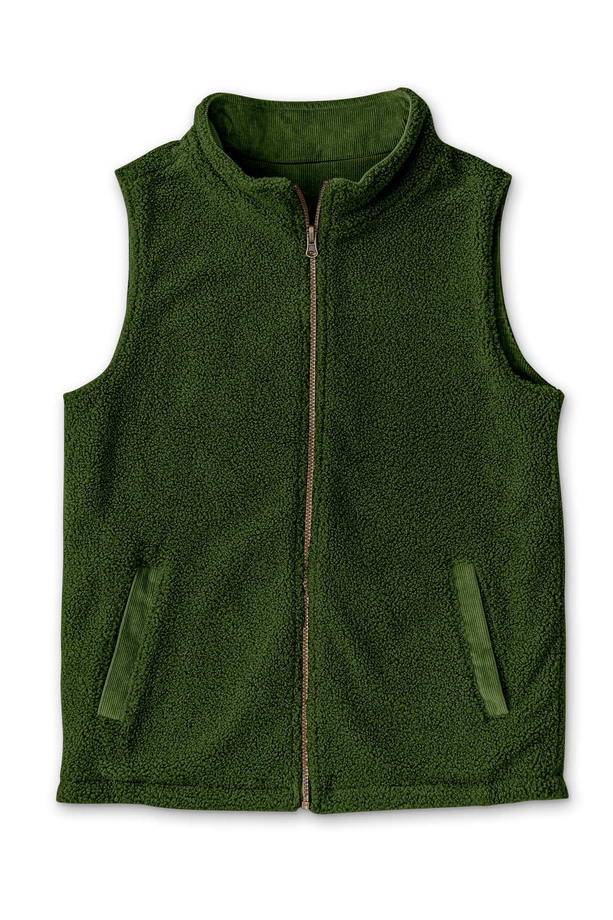 ADULT SHERPA/CORDUROY REVERSIBLE VEST | SPRUCE