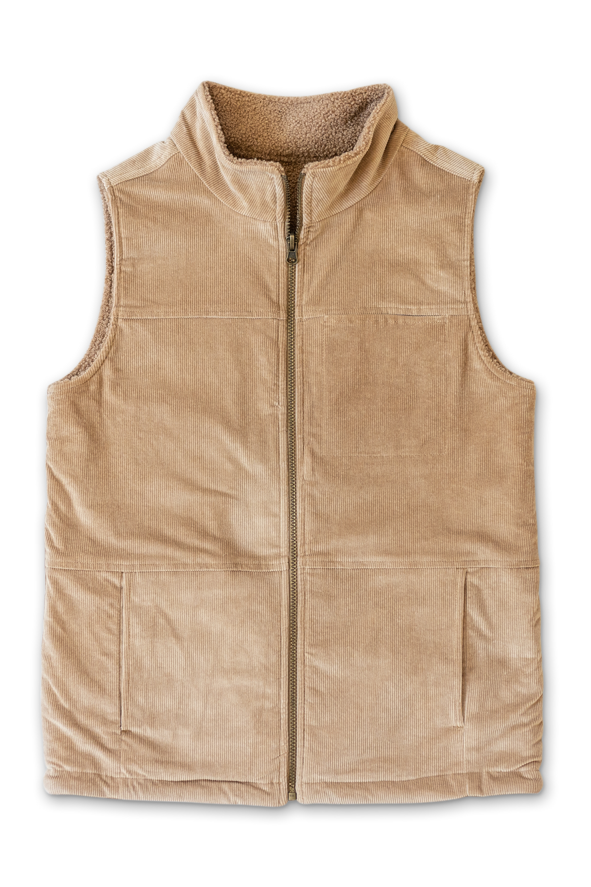 ADULT SHERPA/CORDUROY REVERSIBLE VEST | CHAMPIGNON